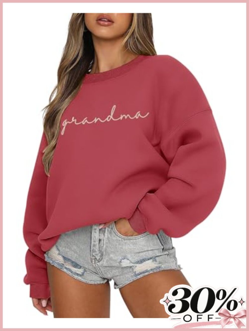 Oversized Crewneck Sweatshirt Women Long Sleeve Pullover Soft Cotton Blend